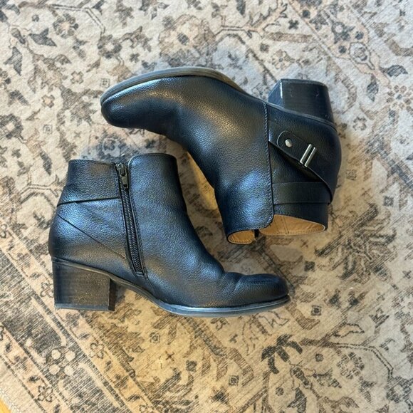 SOUL Naturalizer Boots Women's Size 7 Black Calm Booties Zipper Block Heel - Picture 9 of 9